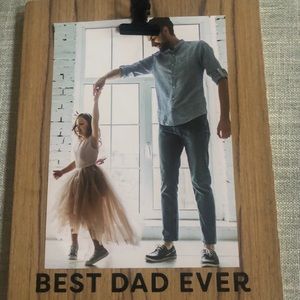 New Wood Best Dad Ever clipboard picture frame